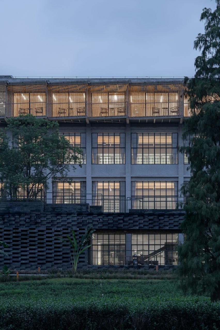The exterior of the (Re)forming Duichuan Tea Yards centre by O-office Architects