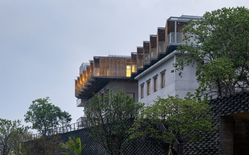 The exterior of the (Re)forming Duichuan Tea Yards centre by O-office Architects