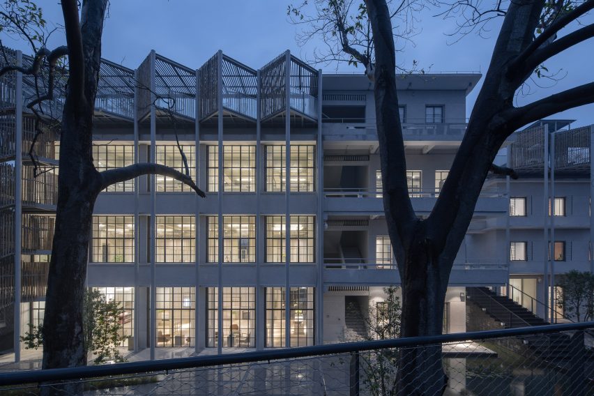 The exterior of the (Re)forming Duichuan Tea Yards centre by O-office Architects