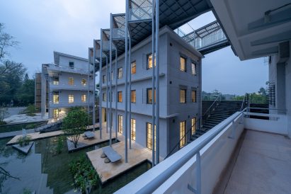 The exterior of (Re)forming Duichuan Tea Yards centre by O-office Architects