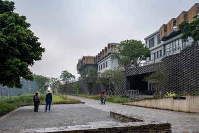 The exterior of the (Re)forming Duichuan Tea Yards centre by O-office Architects