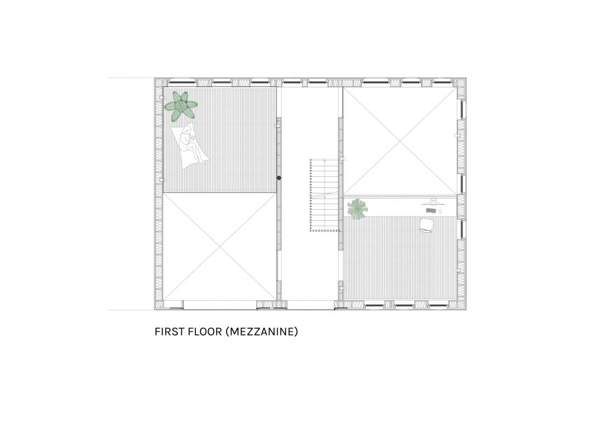first floor mezzanine plan by Julius Taminiau Architects