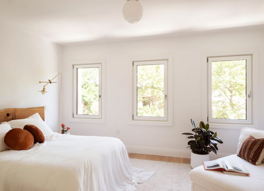 The Brooklyn Home Company Sackett Street Passivhaus townhouse bedroom three windows