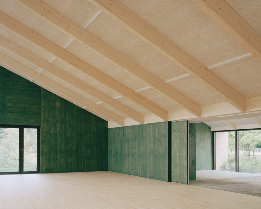 Hall inside Sands End Arts and Community Centre by Mae Architects