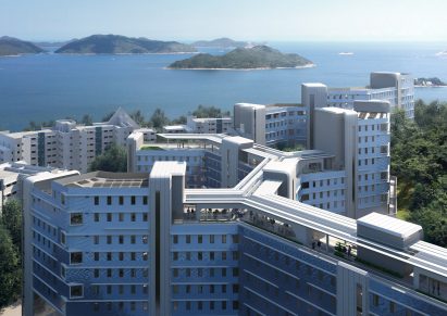 The rooftop walkway of the Student Residence Development at HKUST by Zaha Hadid Architects