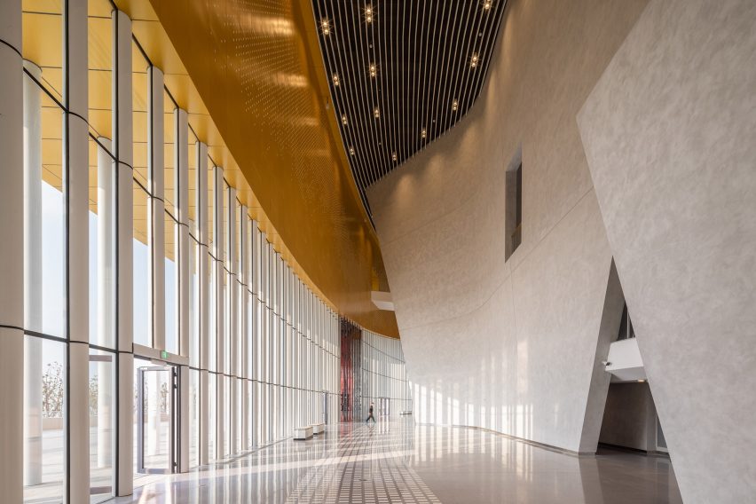 A lobby of the Suzhou Bay Cultural Center by Christian de Portzamparc