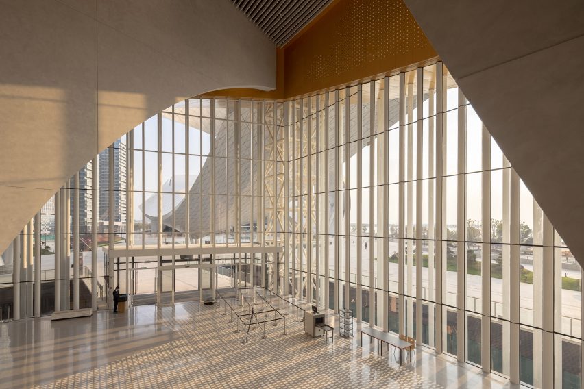 A lobby of the Suzhou Bay Cultural Center by Christian de Portzamparc