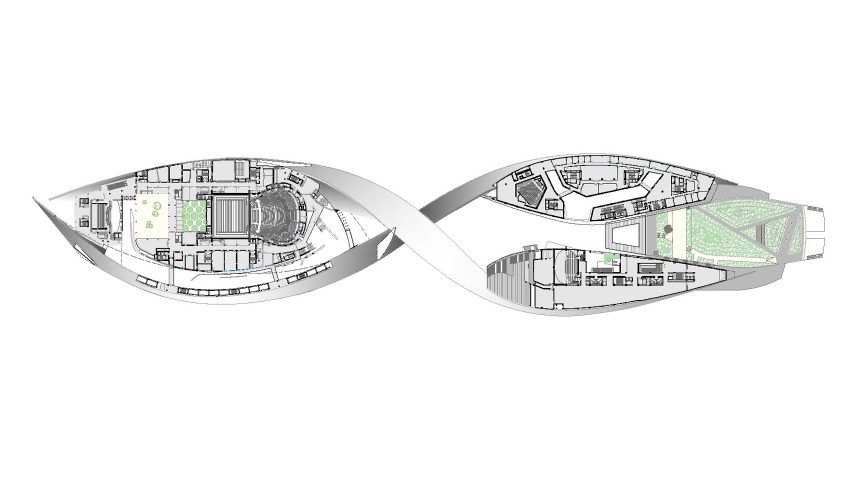 An example floor plan of the Suzhou Bay Cultural Center