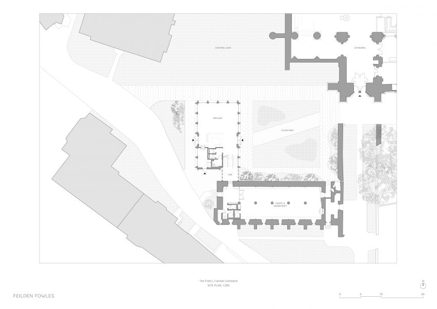 A plan of The Fratry at Carlisle Cathedral by Feilden Fowles