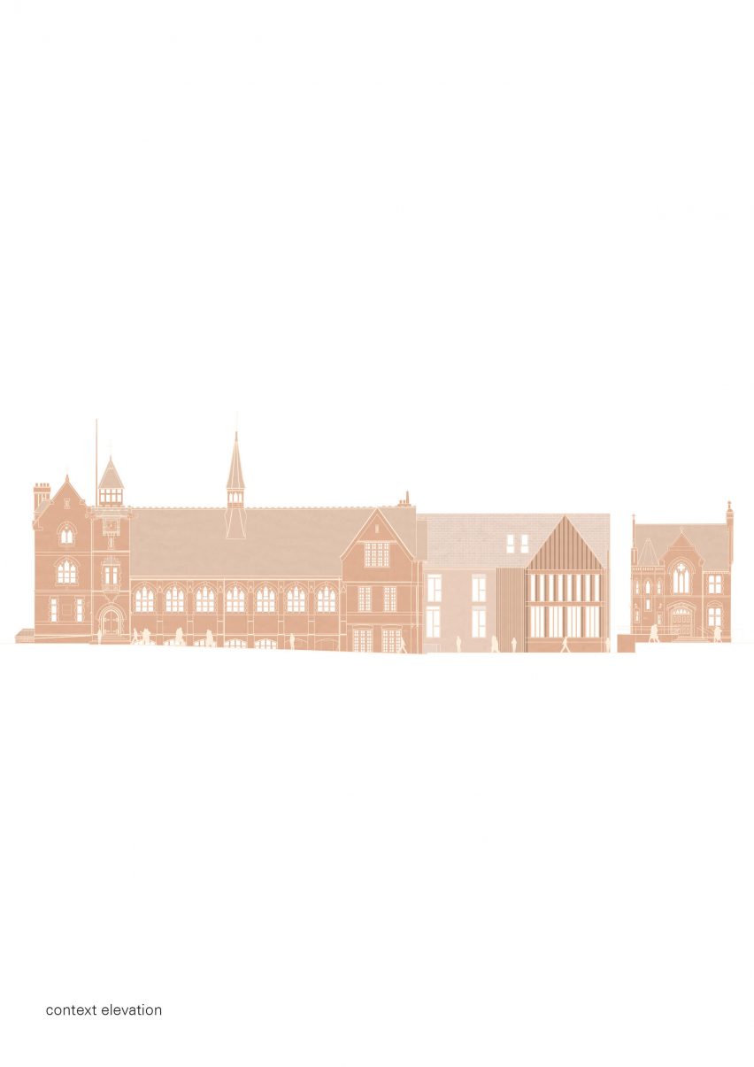 Elevation of the Mitchell Building and original structure