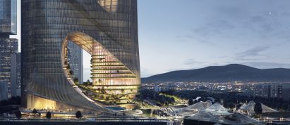 A visual of the Tower C terraces by Zaha Hadid Architects in Shenzhen