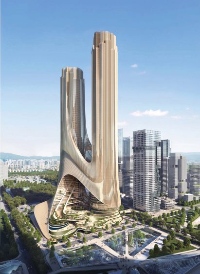 A visual of the supertall Tower C by Zaha Hadid Architects in Shenzhen