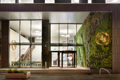 Green living wall in Manchester