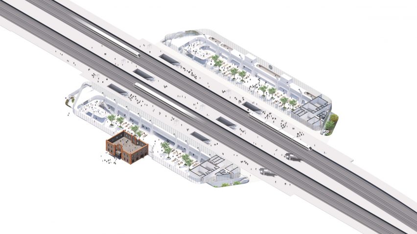 Plan of Train Station in the Forest by MAD