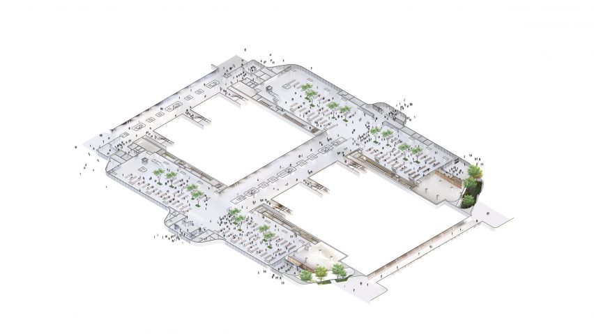 Plan of Train Station in the Forest by MAD