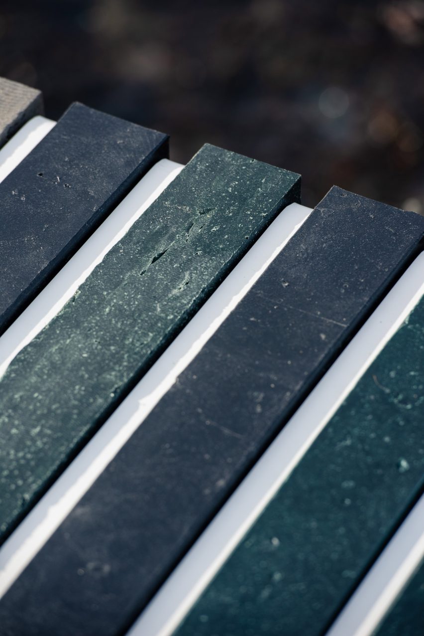 Recycled plastic seat of Coast bench by Vestre
