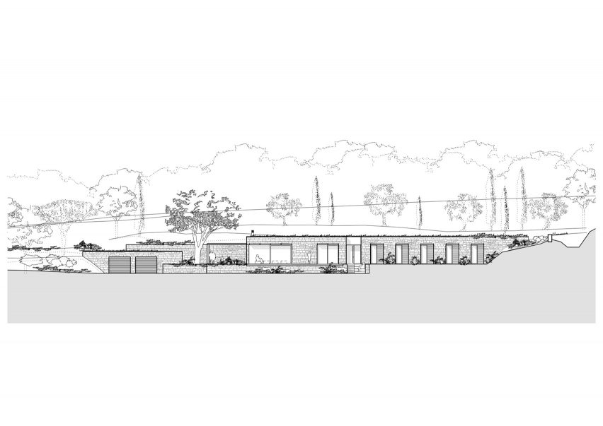 Front elevation at Front window at Villa Nemes by Giordano Hadamik Architects