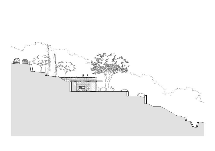 Side elevation at Front window at Villa Nemes by Giordano Hadamik Architects