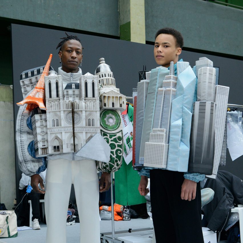 Virgil Abloh creates Paris landmark and skyscraper puffer jackets for Louis Vuitton