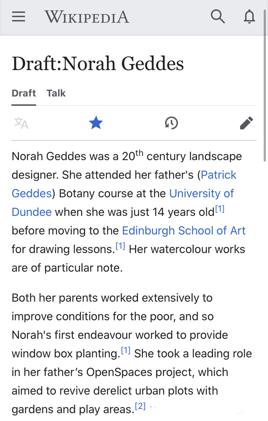 Wikipedia pages