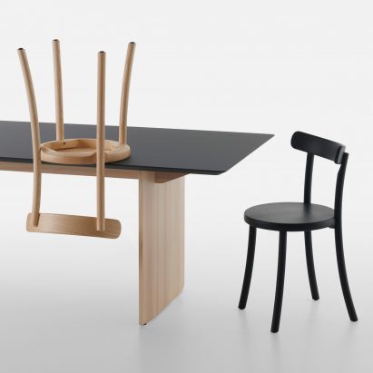 Zampa chair in black and wood by Jasper Morrison for Mattiazzi