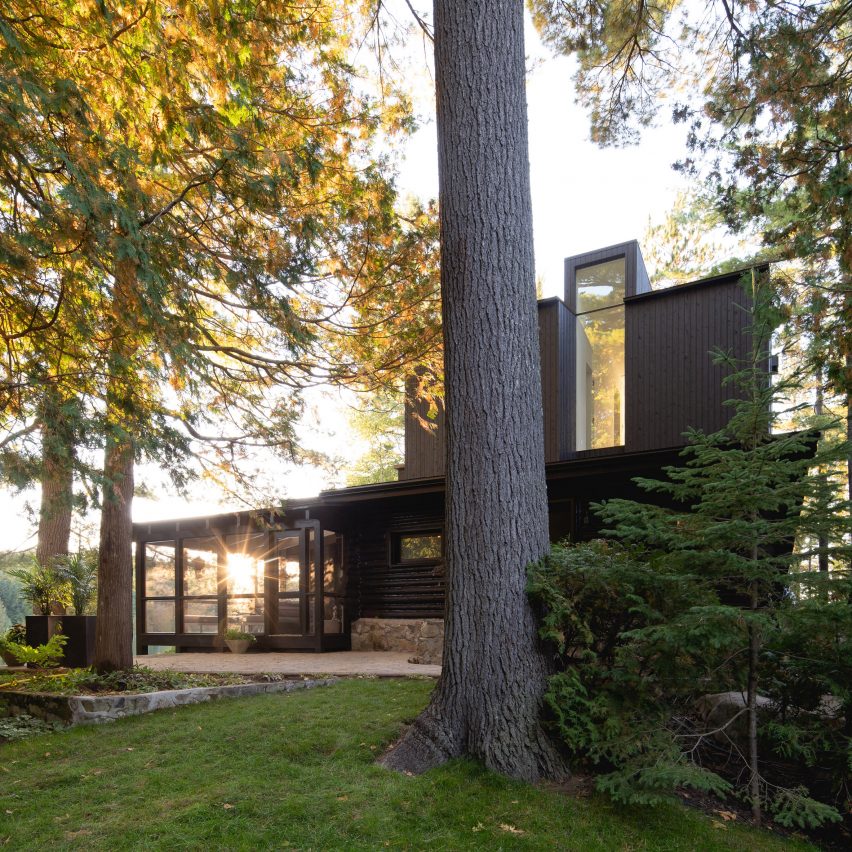 Paul Bernier Architecte's log cabin extension