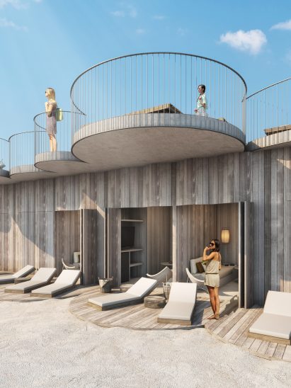 An exclusive cabana at Asbury Park