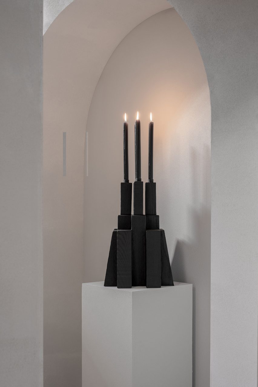 Oak Bunker Candleholder by Arno Declercq