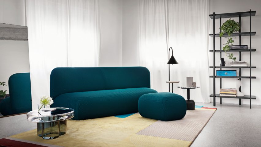 Sofa and pouf from the Botera Collection by Miniforms in an interior