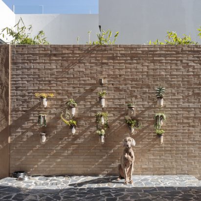 A view of one of two inward facing courtyards in the property