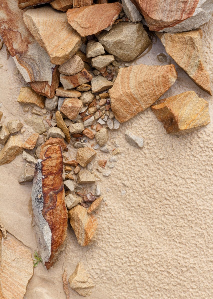 A pile of sandstone