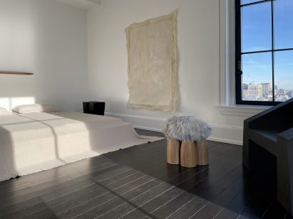 Senufo Ottoman Natural by Arno Declercq and Kub Chair by Lucas Morten