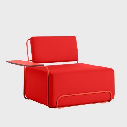 Lilly seat by Democràcia Estudio in red with armrest