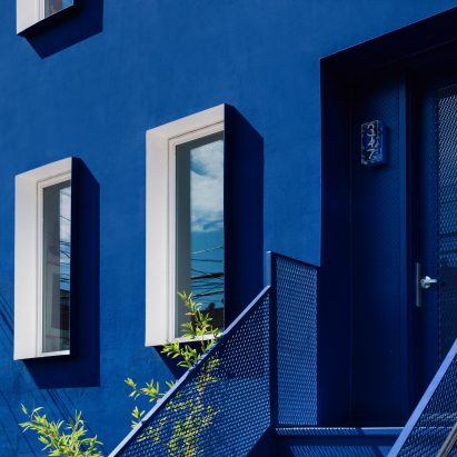 The Blue Building is an all-blue property in Bushwick