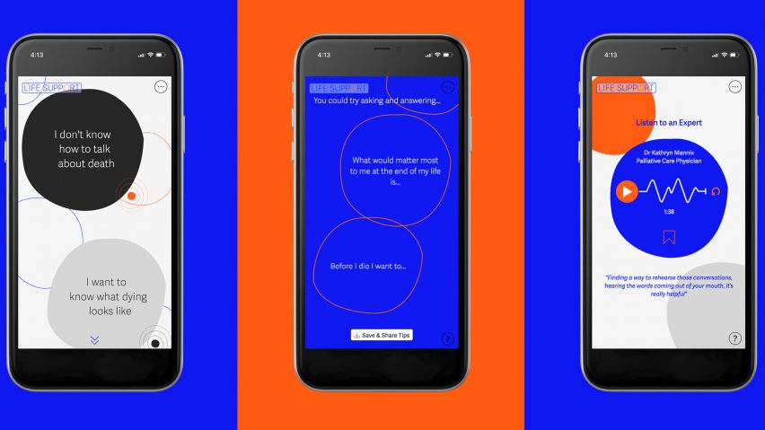 Life Support is a digital tool designed to help users cope with death