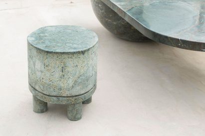 A stool cum side table featured in Rooms' Life on Earth collection