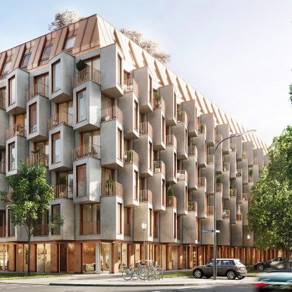 Modular protruding facade by UNStudio