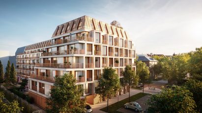 Corner view of the modular housing proposal