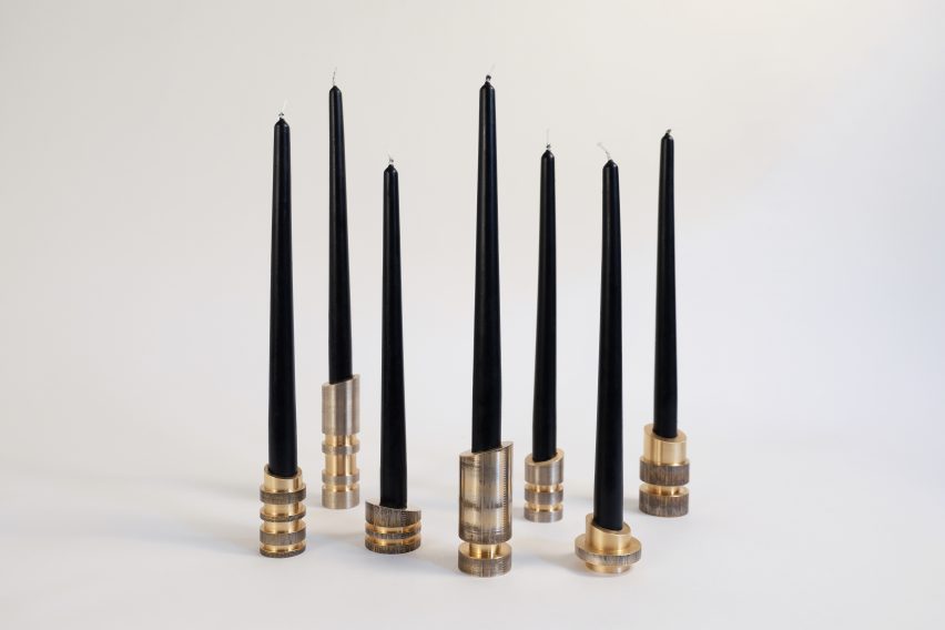 Army of Me solid bronze candle holders by William Guillon