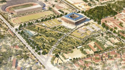An aerial view of the National Assembly of Benin