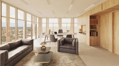 An office of a government building by Kéré Architecture