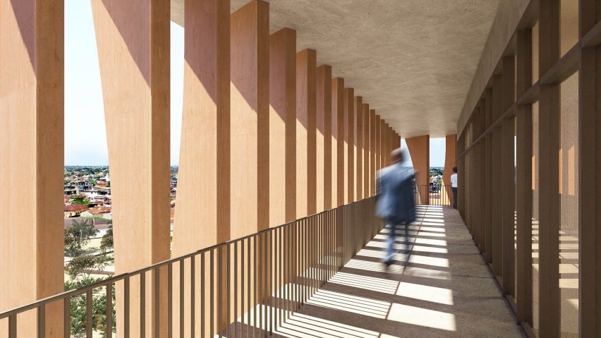 A walkway in the National Assembly of Benin