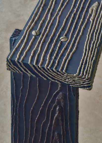 Close-up of steel Carbon bench