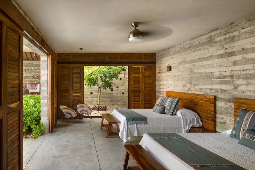 One of two sleeping areas for families