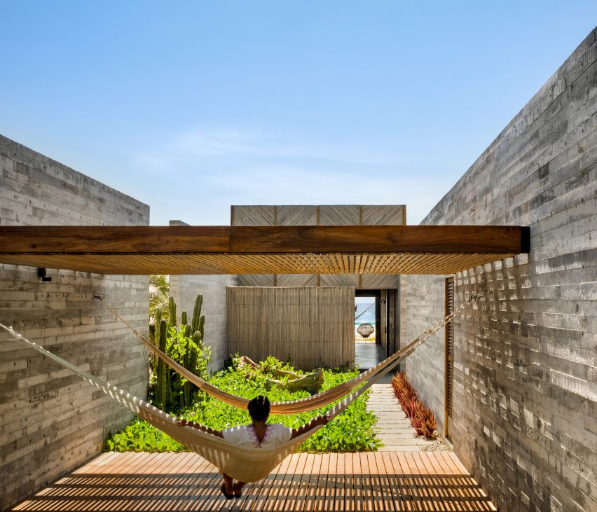 A shady cabana complete with a hammock