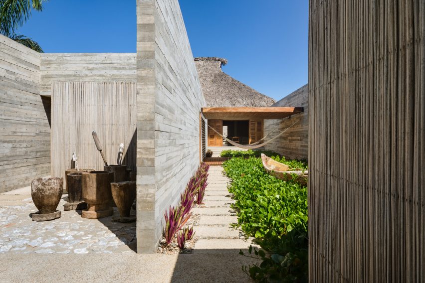 The house's exterior walls