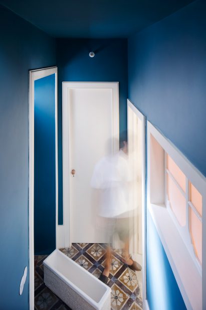 Blue stairwall of the Casa da Beiramar