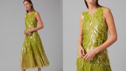 Algae sequin dress by Phillip Lim and Charlotte McCurdy as part of One X One project