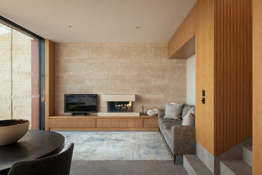 Living space inside the suites