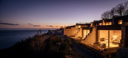 Ocean fronted suites at sunset